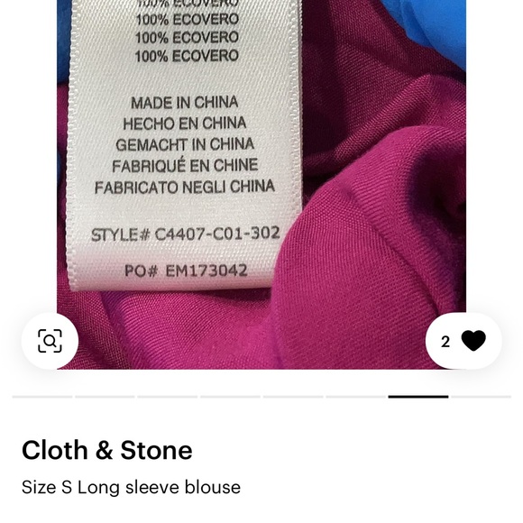 Cloth & Stone Pink Ruched Top - Picture 6 of 6